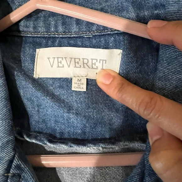 Veveret Belted Denim Trench Coat Size M - Picture 9 of 9